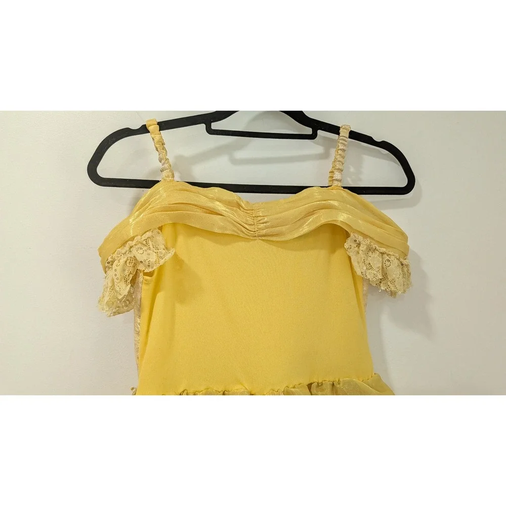 Disney Parks Belle Beauty and the Beast Costume Dress Yellow Gold Girls Large